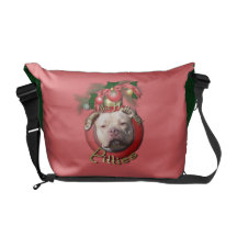 Christmas - Deck the Halls - Pitties - Jersey Girl Commuter Bags