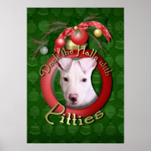 Christmas - Deck the Halls - Pitties - Petey Poster