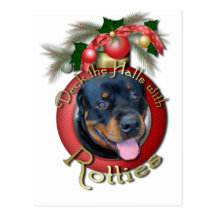 Christmas - Deck the Halls - Rotties - Harley Post Card