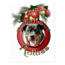 Christmas - Deck the Halls - Rotties - SambaParTi Postcard