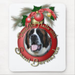 Christmas - Deck the Halls - Saint Bernards - Mae Mousepad