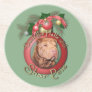 Christmas - Deck the Halls - Shar Peis - Lucky Beverage Coaster