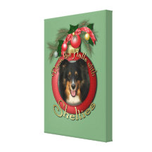 Christmas - Deck the Halls - Sheltie - Chani Canvas Print