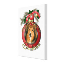 Christmas - Deck the Halls - Shelties Canvas Prints