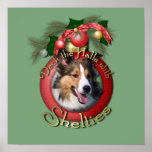 Christmas - Deck the Halls - Shelties Poster