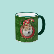 Christmas - Deck the Halls - Shiba Inu mugs