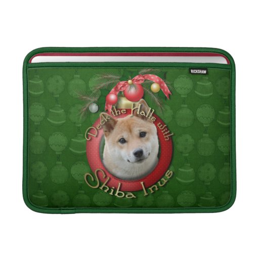 Christmas - Deck the Halls - Shiba Inu Sleeves For MacBook Air