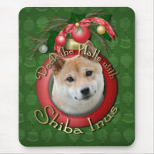 Christmas - Deck the Halls - Shiba Inu Mouse Pads