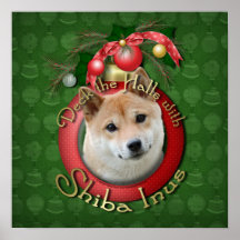 Christmas - Deck the Halls - Shiba Inu Poster