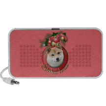 Christmas - Deck the Halls - Shiba Inu Notebook Speaker
