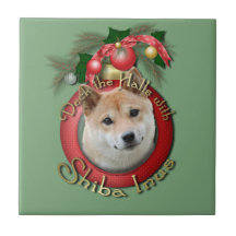 Christmas - Deck the Halls - Shiba Inu Tiles