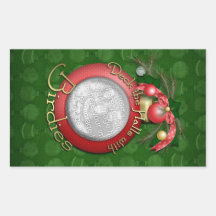 Christmas - Deck the Halls with Birdies Rectangular Stickers
