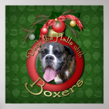 Christmas - Deck the Halls with Boxers Poster