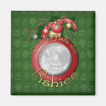 Christmas - Deck the Halls With Fishies Refrigerator Magnets