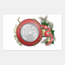 Christmas - Deck the Halls with Horsies Rectangle Stickers