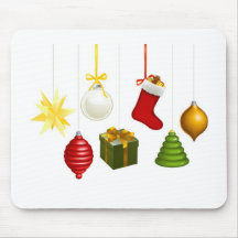 Christmas decorations illustration mouse pad