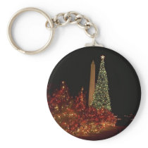 Christmas decorations on the Washington DC  Mall Key Chains