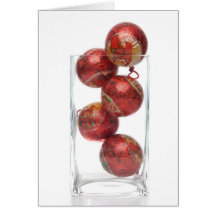 Christmas decorative balls in glass jar card