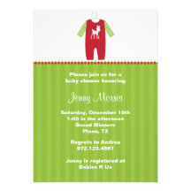 Christmas Deer Baby Shower Invitations