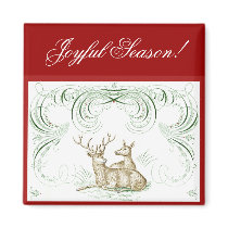 Christmas Deer Fridge Magnets