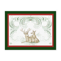 Christmas Deer Post Card