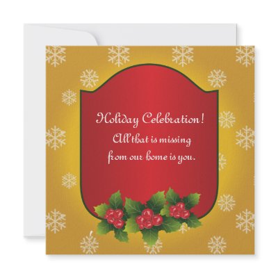 Christmas Dinner Cocktail Party Invitation by thepapershoppe