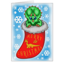 Christmas Dinosaur Greeting Cards