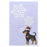 Christmas Doberman Pinscher (floppy ears) Custom Stationery