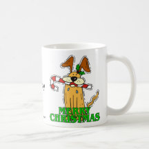 Christmas Dog & Candy Cane. Mug