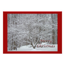 Christmas Dogwood Tree in Snow Invitation