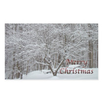 Christmas Dogwood Tree in Snow Stickers