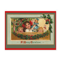Christmas Dolls and Little Girls on Cards Post Cards