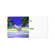 Christmas Dolphin Gift Tag Personalized Address Label
