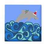 Christmas dolphin magnet