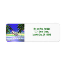 Christmas Dolphin Return Address Labels