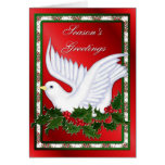 Christmas Dove & Holly Greeting Card