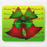 "Christmas Dreams" Red Jingle Bells Mousepad