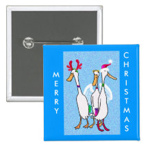 Christmas ducks button