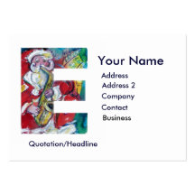 CHRISTMAS E LETTER / SANTA CLAUS WITH SAX BUSINESS CARD TEMPLATE