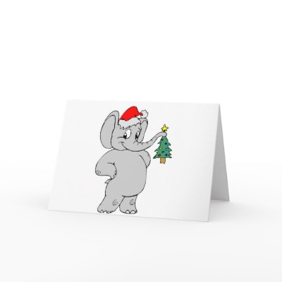 Christmas Elephant Greeting Card by CelebrationZazzle