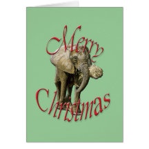 Christmas Elephant Greeting Card