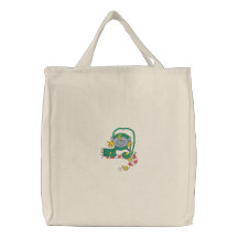 Christmas Elf Embroidered Tote Bags