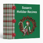 Christmas Elf Wreath Holiday Recipe Custom Binder