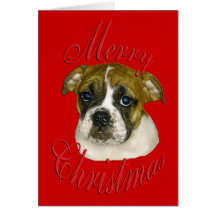 Christmas English Bulldog Greeting Cards