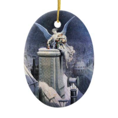 Christmas Eve Angel  Vintage Christmas Ornament by IrishPirateQueen