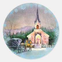 CHRISTMAS EVE by SHARON SHARPE Round Sticker