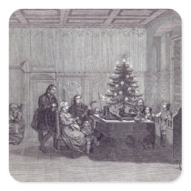 Christmas Eve in Germany Square Stickers
