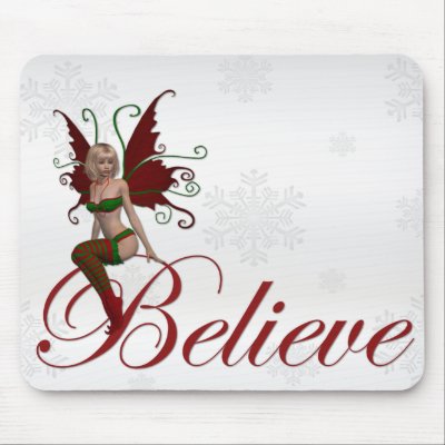 Christmas Faerie Believe Design 1 Fantasy Mousepad by mrssocolov4