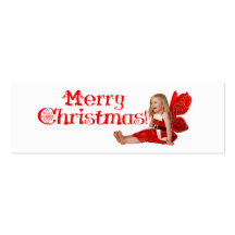 Christmas Fairy Bookmark Business Card Template