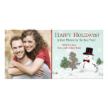 Christmas Family Photo Snowman Holiday Photocard Photo Card